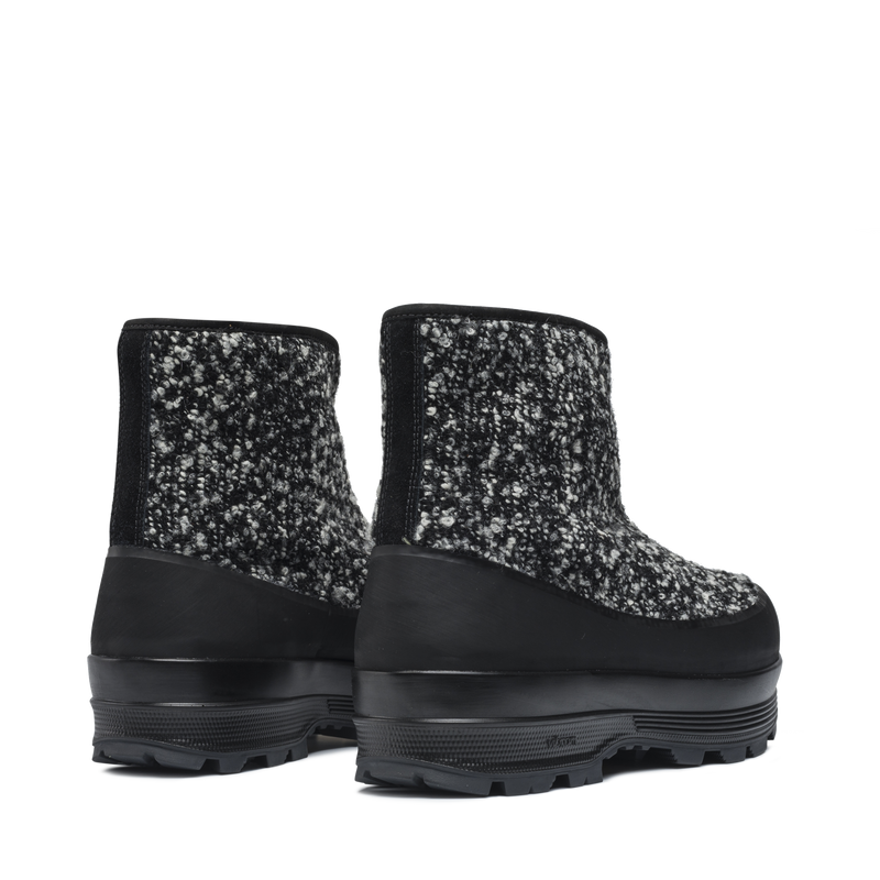 Badia Shearling Black/White Tweed W